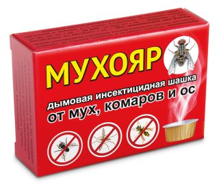 Необязательно рисковать, чтобы избавиться от опасного соседства. Дымовая шашка «Мухояр» позволяет уничтожить осиное гнездо в любом помещении практически без вашего участия.