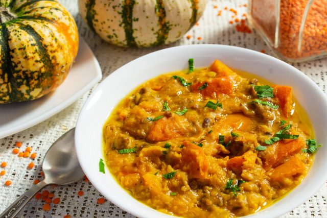 Рагу из тыквы с фаршем и чечевицей Рагу из тыквы с фаршем и чечевицей