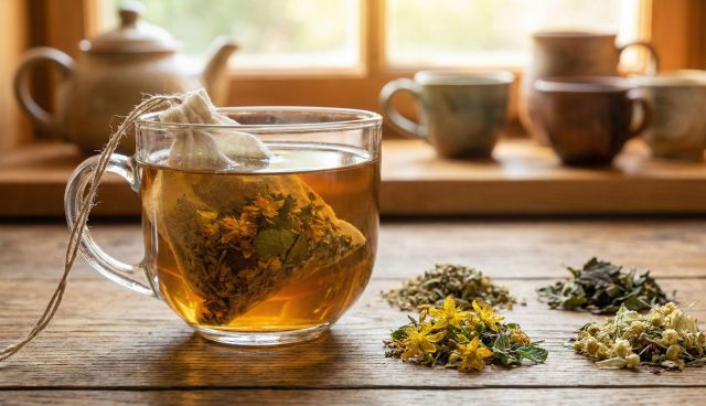 «Внутренний свет». Зверобой, мята, липа и лист смородины поддерживают настроение, снимают хандру, дарят лёгкость и бодрость, создавая ощущение света и интереса к жизни в течение дня.