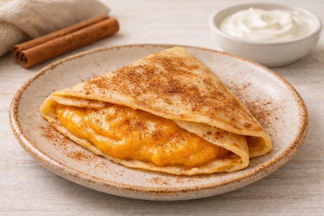 Сладкая паста с теплым пряным ароматом корицы и печеной тыквы. Банан придает текстуре кремовую гладкость, а лимонный сок убирает приторность, оставляя приятное и долгое послевкусие осеннего пирога.