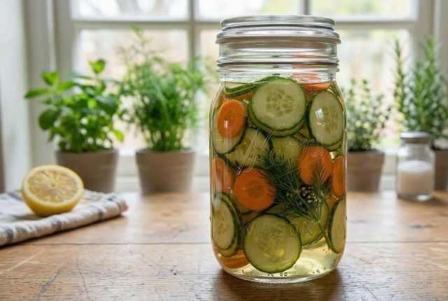 Огурцы, морковь и редис в быстром лимонном маринаде остаются хрустящими, но уже через полчаса получают яркий вкус: отличная холодная добавка к мясу, рыбе, сэндвичам и салатам.