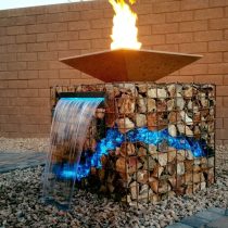 Оформление фонтана габионом. Вариант 3