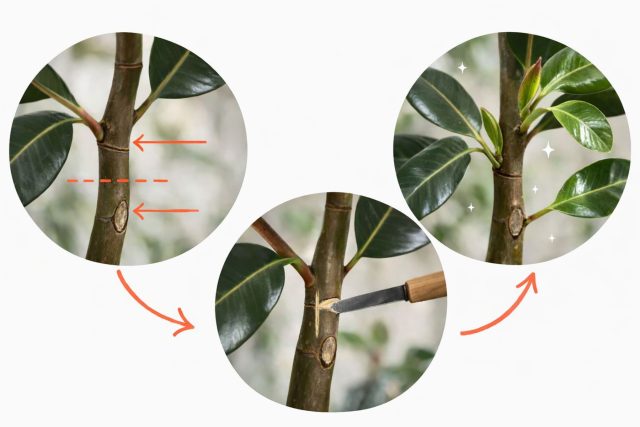 При кербовке острым стерильным ножом делают глубокий надрез над выбранной почкой, прорезая кору до древесины. Через несколько недель почка под надрезом может начать набухать и сформировать новый боковой побег.
