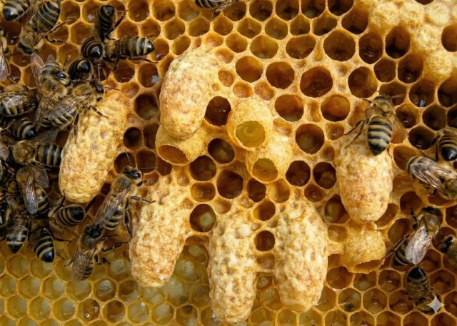 Даже сильная семья может резко уйти в роение в разгар сезона. Регулярный контроль и своевременные действия позволяют сохранить рабочую силу. Игнорирование — прямые потери медосбора. На фото подготовка пчёл к роению.