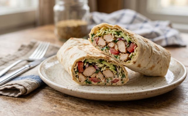 Плотно свернутый лаваш с курицей, свежими овощами и лёгким йогуртовым соусом. Сбалансированное сочетание текстур, удобно есть и брать с собой. Плотно свернутый лаваш с курицей, свежими овощами и лёгким йогуртовым соусом. Сбалансированное сочетание текстур, удобно есть и брать с собой.