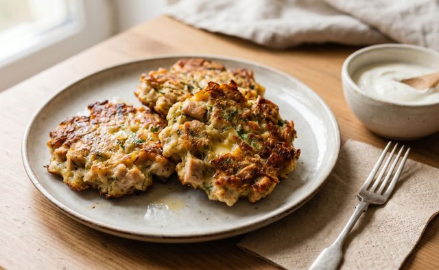 Мелко нарезанная курица, соединённая сыром и яйцом, обжаренная до румяной корочки. Плотная текстура с выраженными кусочками и насыщенным вкусом. Мелко нарезанная курица, соединённая сыром и яйцом, обжаренная до румяной корочки. Плотная текстура с выраженными кусочками и насыщенным вкусом.